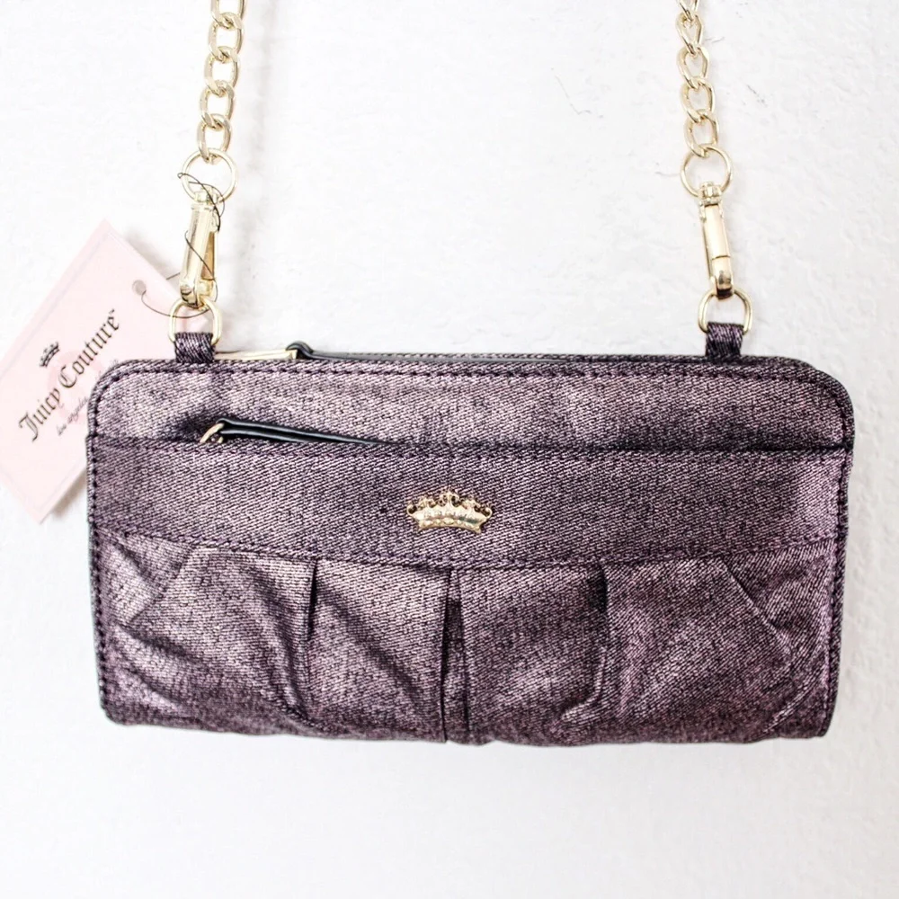 Juicy Couture Metallic Denim Crossbody Wallet